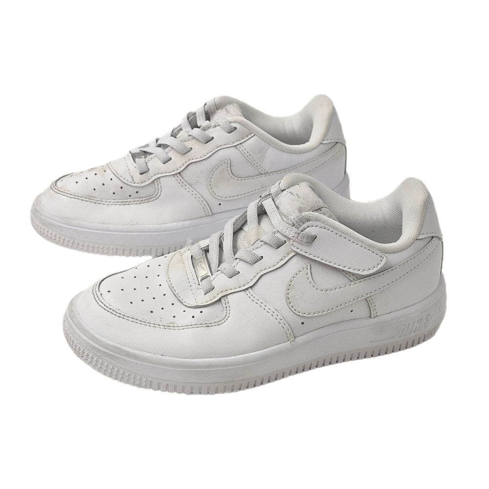Nike Force 1 Low EasyOn Sneakers Little Kid Triple White Leather Size 1Y